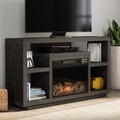 Hastings Home Electric Fireplace TV Stand up to 48" Console, Media Shelves, Remote Control, LED Flames 407347JMP